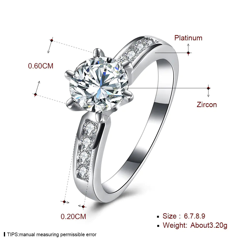 Platinum Six-Prong Ring Jewelry