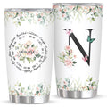 Ubdaycup Personalized Initial N Tumbler 20oz Monogrammed Gift for Women Birthday Mothers Day Religious Gift Personalized Christian Gift for Women Initial Coffee Mug