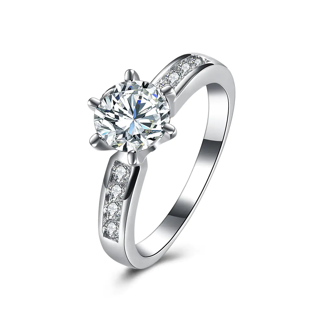 Platinum Six-Prong Ring Jewelry