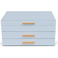 Dajasan Jewelry Organizer Box Jewelry Storage Organizer with 2 Drawers 3-Tier Large Jewelry Gift Box for Women Girls Friends Wife or Mother Gift Idea (Smoky Blue)