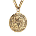 HZMAN Coin Necklace Mens Stainless Steel Necklace Pendant Retro Ecclesiastes Bible Verse Round Medal Necklace Jewelry Gift (Gold)