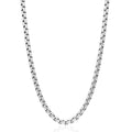 Next Level Jewelry Solid Sterling Silver Round Box Link .925 Rhodium Heavy-Duty Necklace Chains 1MM-5MM Sterling Silver Chain Men Women Mens Silver Chain Mens Chain Necklace 3.5mm16