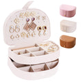 Meifannao Travel Jewelry Case Small Jewelry Box Jewelry Organizer Storage Case 3 Layer Portable PU Leather Jewelry Travel Case for Girls Womens Earring Necklace RingsBracelets