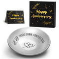 10th Anniversary Aluminum Gifts for Her/Him 10 Year Wedding Anniversary for Wife Couple Parents 4" Ring Holder Dish Jewelry Tray - Personalized Tin Ten Years Anniversary Decorations Ideas Gift