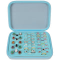 GWCASE Ring Organizer Storage Case - Jewelry Ring Display Collector Box with 42 Slots. Rings Tray Holder Showcase Fits for 50+ Rings Earrings Brooches and Cufflinks (Box Only)-Blue
