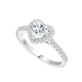 Ctarlitu Solitaire Moissanite Engagement Rings 925 Sterling Silver 1CT Halo Promise Rings D Color VVS1 Lab Created Wedding Bands Diamond Ring For Women (Heart Halo-1CT 5)