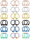 Vsnnsns 12G Septum Rings Surgical Steel Septum Piercing Jewelry Horseshoe Septum Nose Rings Captive Bead Snake Bite Lip Rings Smiley Piercing Jewelry Daith Rook Earrings for Women Men 16MM 12 Gauge