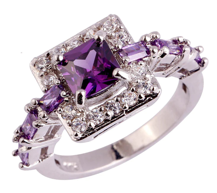 Square Diamond-Encrusted Ring Jewelry