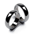 BTEYIVTA Hematite Rings for Women Men Unisex Black Rings Anxiety Balance Stone Aabsorbs Negative Energy Ring Healing Rings 6mm Wide 2.4mm Thick-2 Pieces Pack (8)