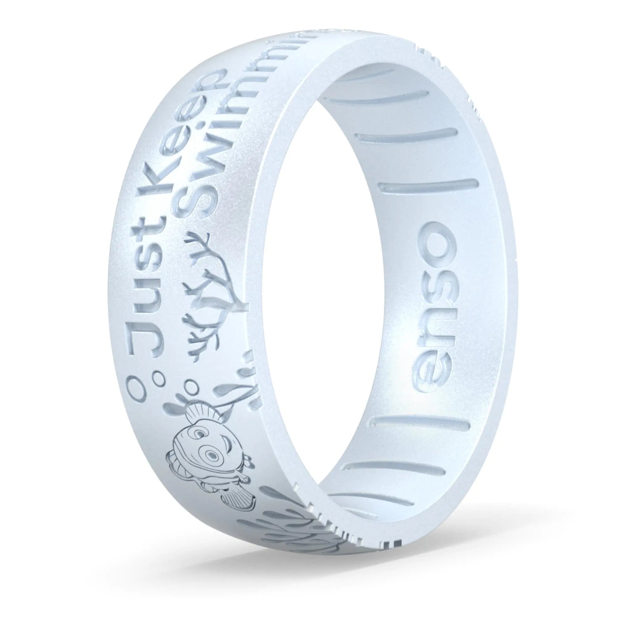 Enso Rings Disney Pixar Collection - Classic Etched Silicone Rings - Comfortable and Flexible Design - Keep Swimming - 10